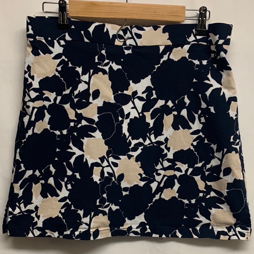 Rafaela Navy Blue Floral Print Women's Skirt Size L